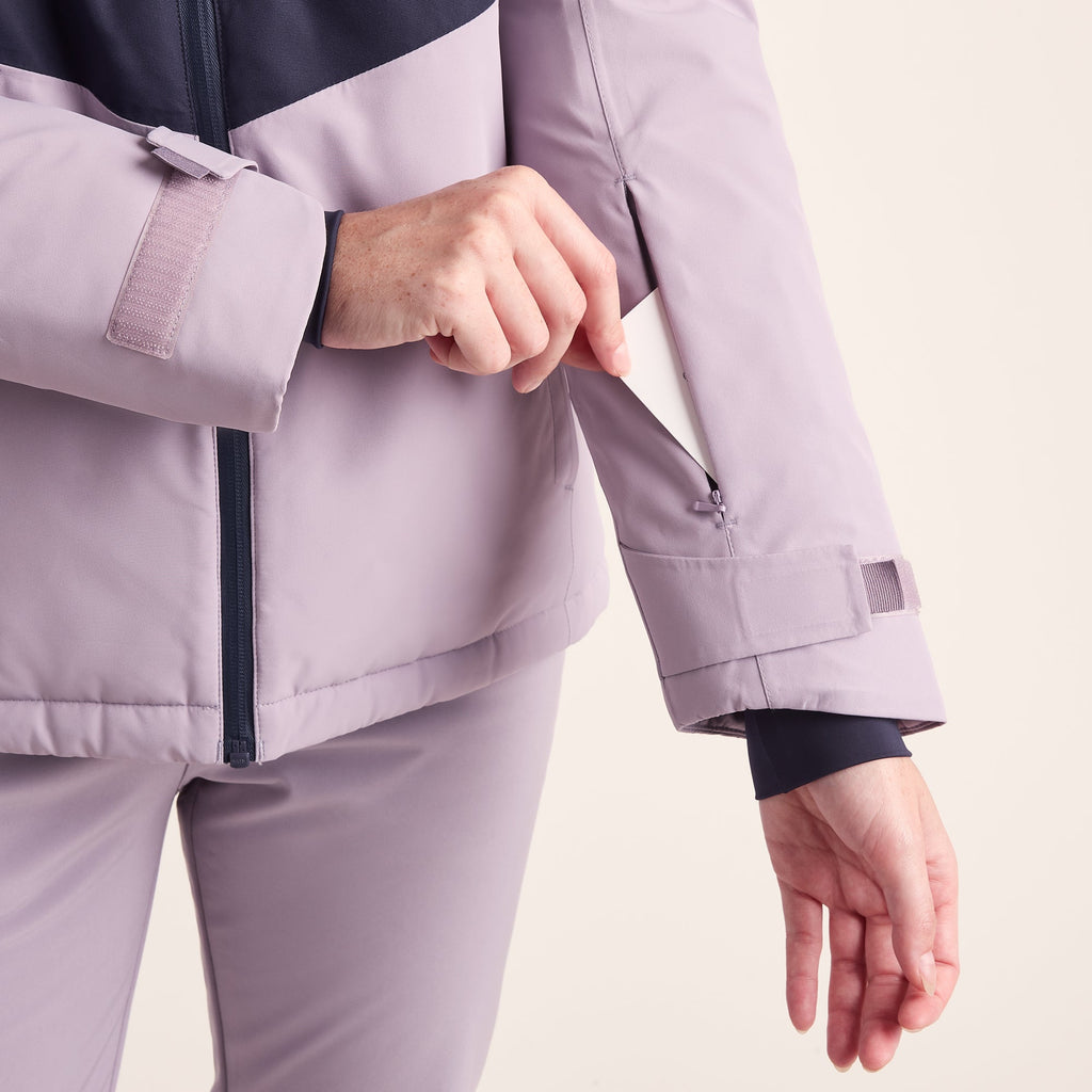 Corvara Womens Waterproof Insulated Ski Jacket - Oxford Blue/Lavender Grey - Image 12