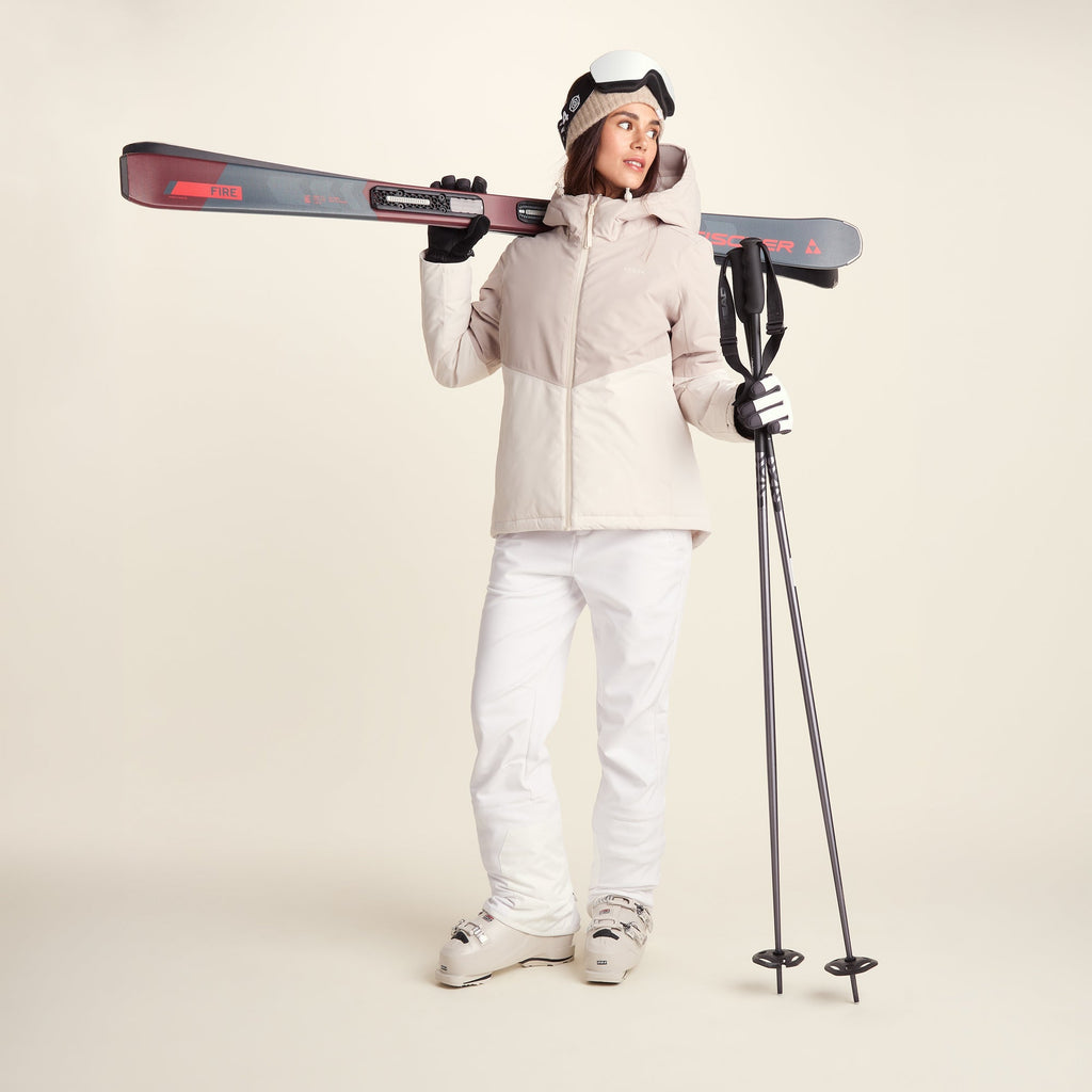 Corvara Womens Waterproof Insulated Ski Jacket - Simply Taupe - Image 5