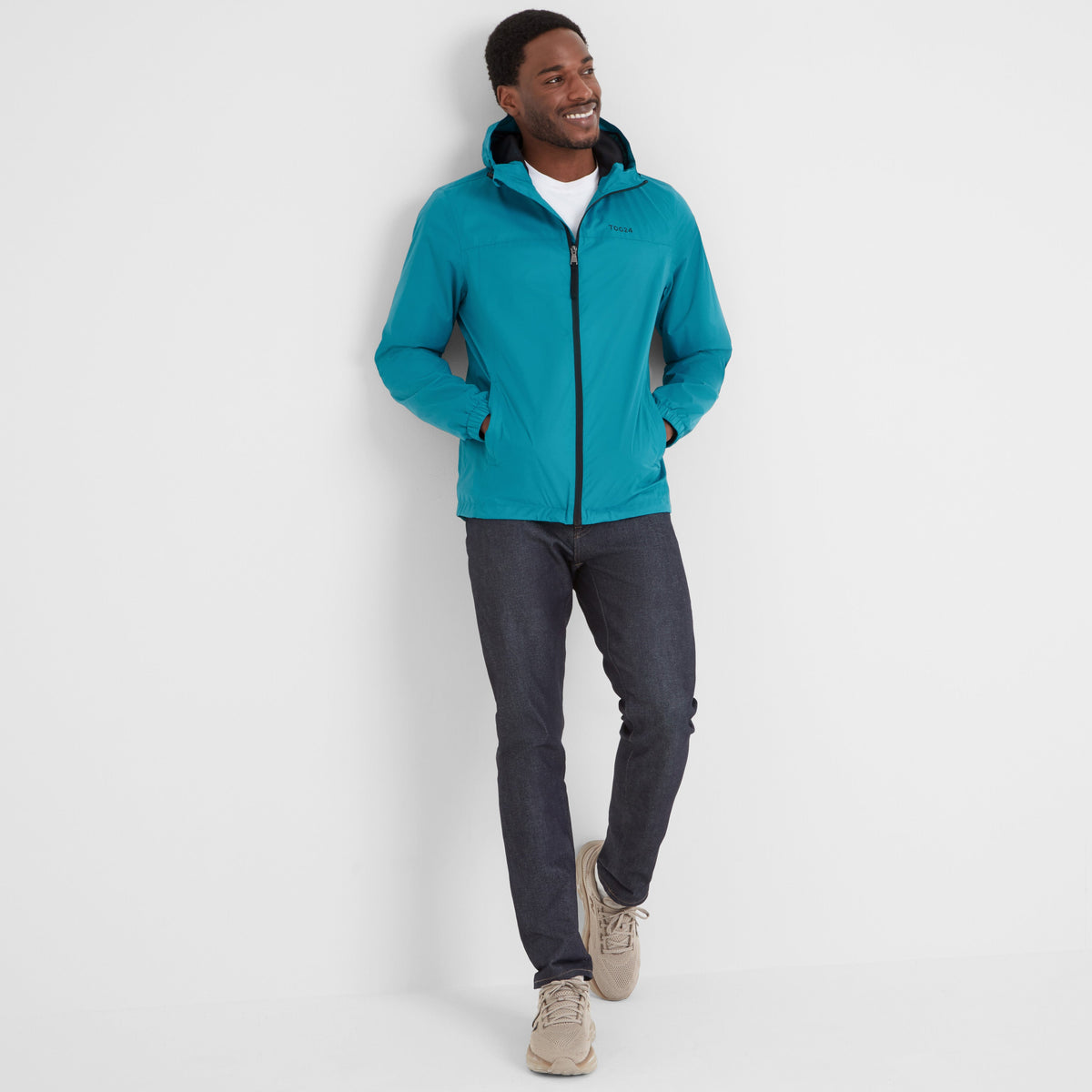 Craven Mens Waterproof Packaway Jacket - Mosaic Blue - Image 3