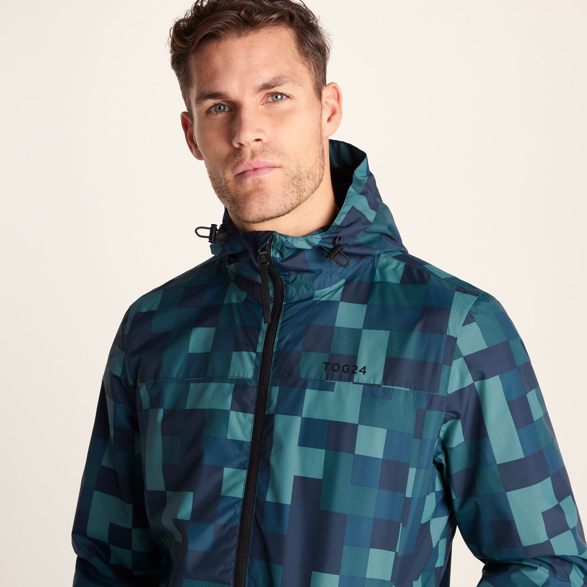 Craven Mens Waterproof Packaway Jacket - Blue Pixel - Image 7