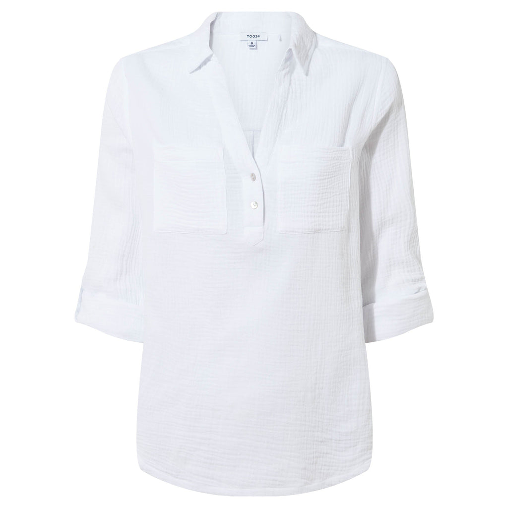 Cruise Womens Long Sleeve 100% Cotton Shirt - Optic White - Image 6