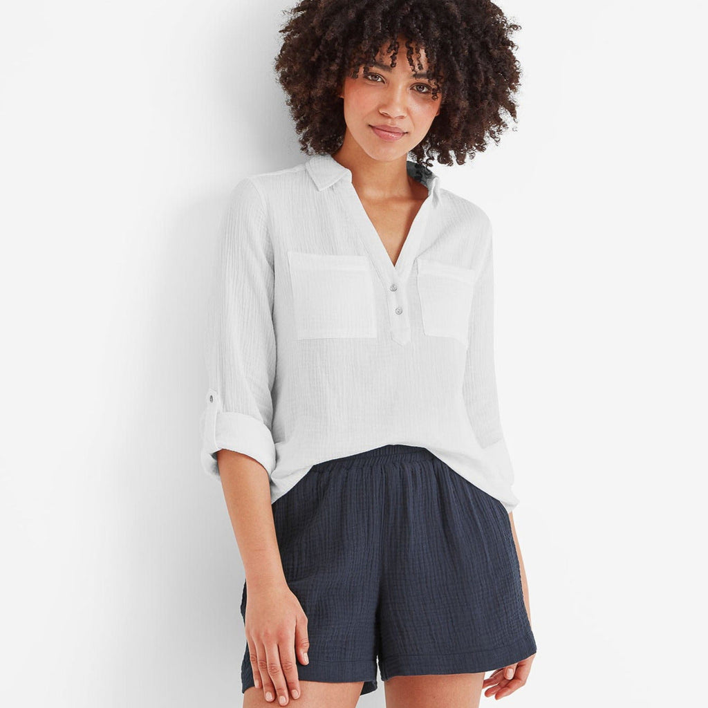 Cruise Womens Long Sleeve 100% Cotton Shirt - Optic White - Image 2