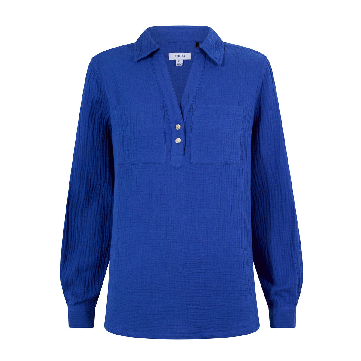 Cruise Womens Long Sleeve 100% Cotton Shirt - Ultramarine Blue - Image 8