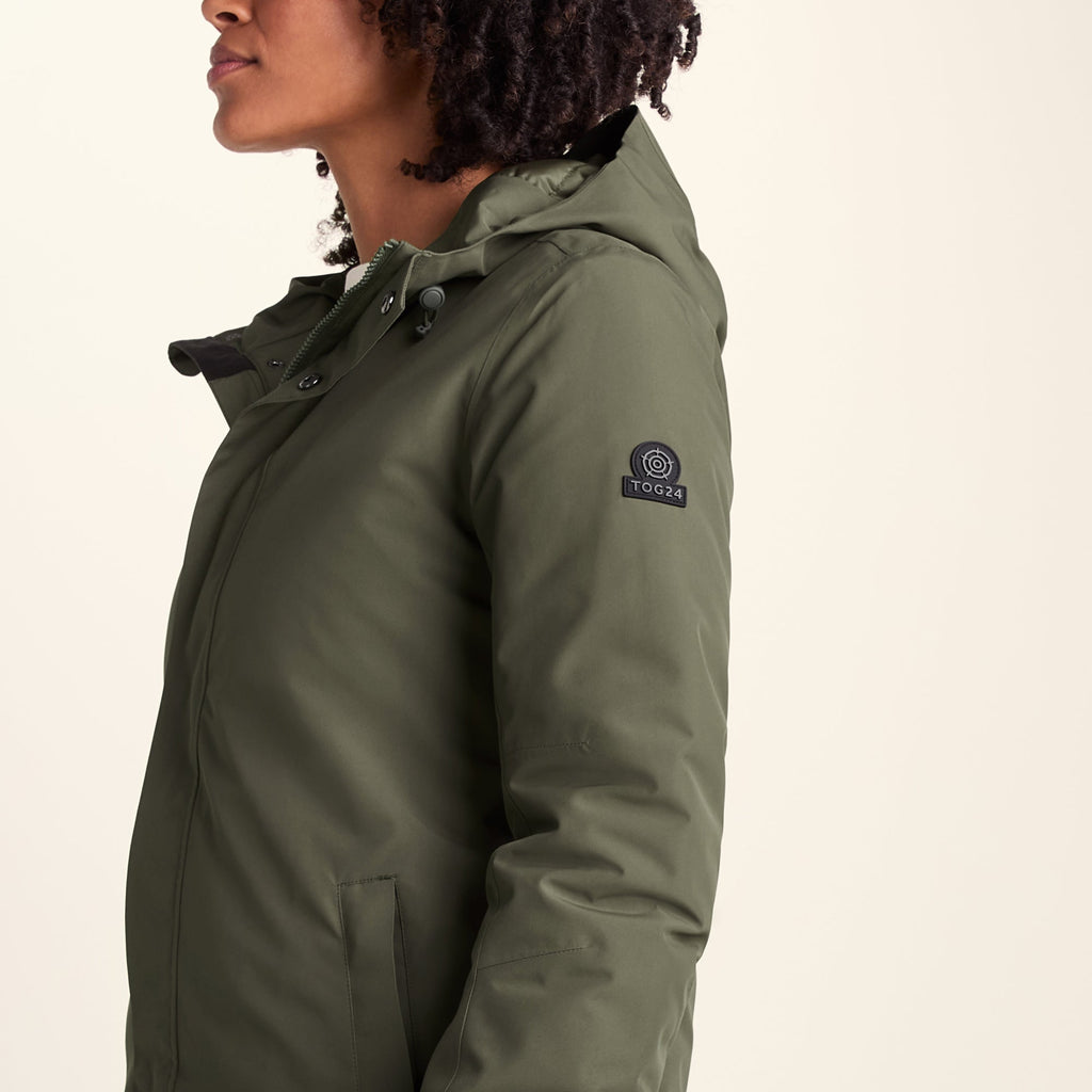 Dalton Womens Longline Waterproof Insulated Coat - Khaki - Image 6