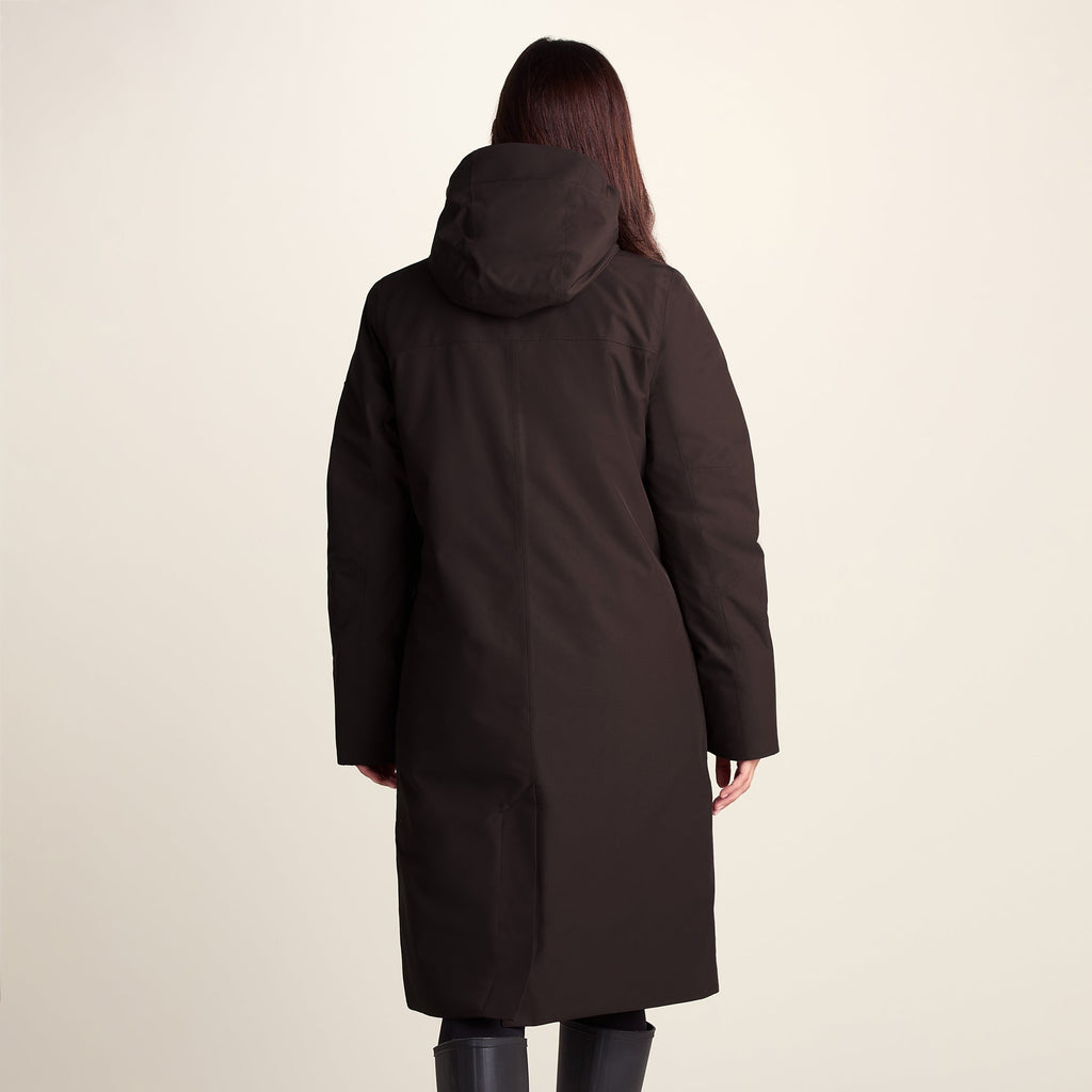 Dalton Womens Longline Waterproof Insulated Coat - Chocolate Brown - Image 3