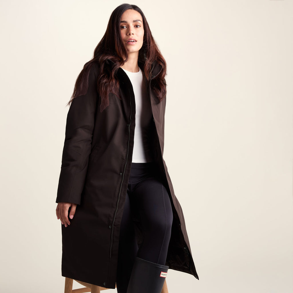 Dalton Womens Longline Waterproof Insulated Coat - Chocolate Brown - Image 4