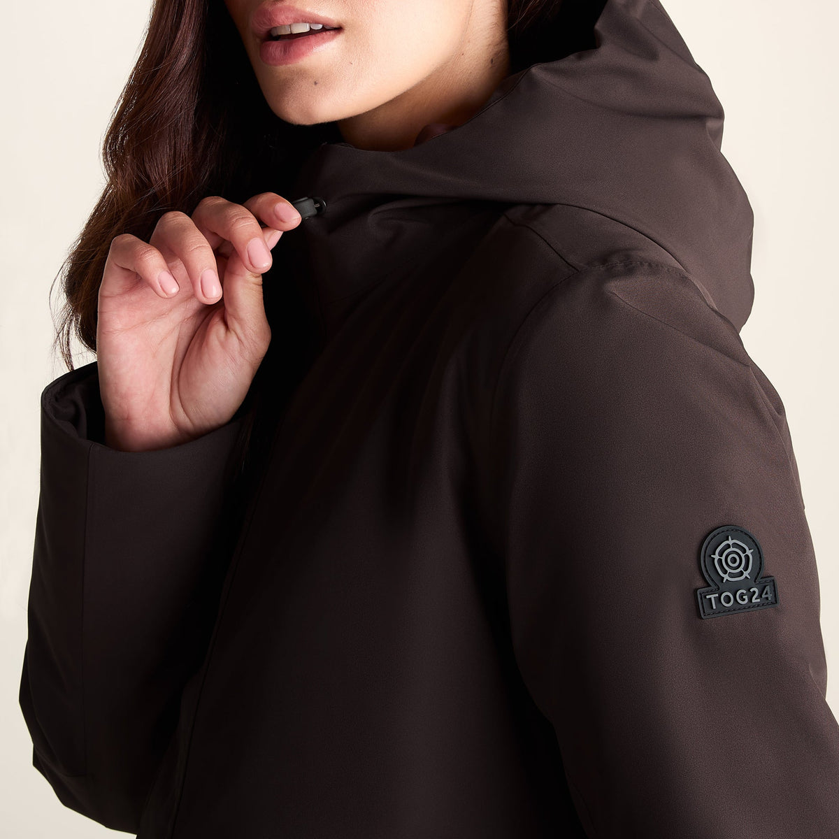 Dalton Womens Longline Waterproof Insulated Coat - Chocolate Brown - Image 6