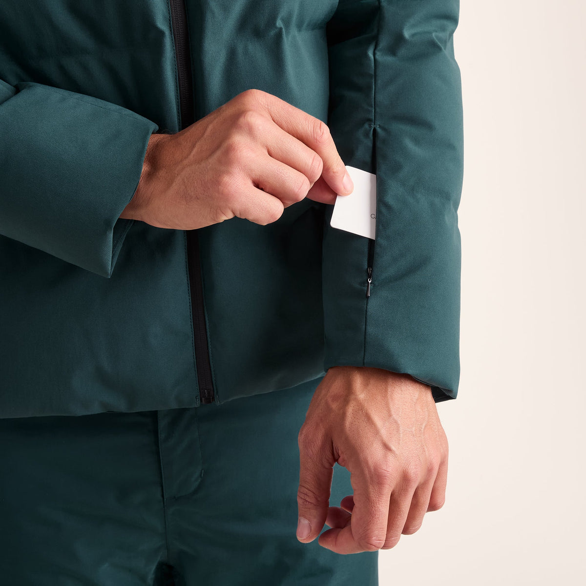 Davos Mens Shower Resistant Insulated Ski Jacket - Dark Turquoise - Image 11