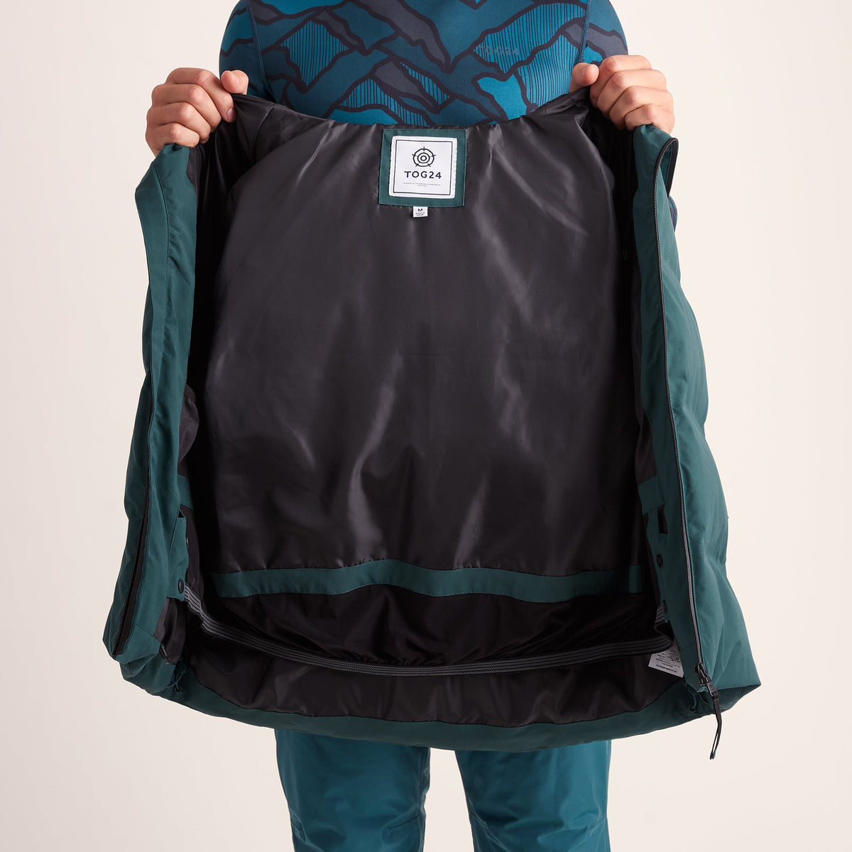 Davos Mens Shower Resistant Insulated Ski Jacket - Dark Turquoise - Image 15