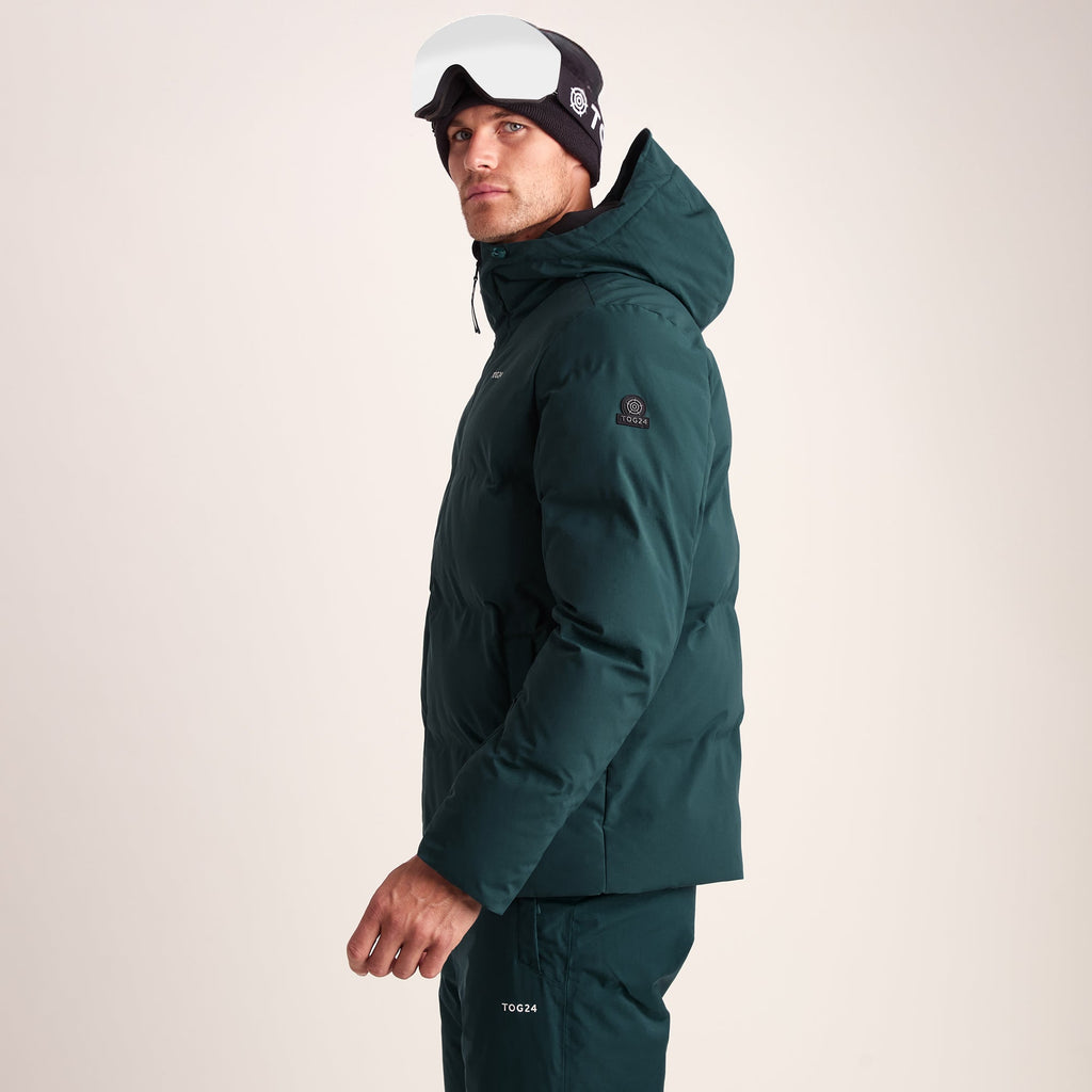 Davos Mens Shower Resistant Insulated Ski Jacket - Dark Turquoise - Image 4