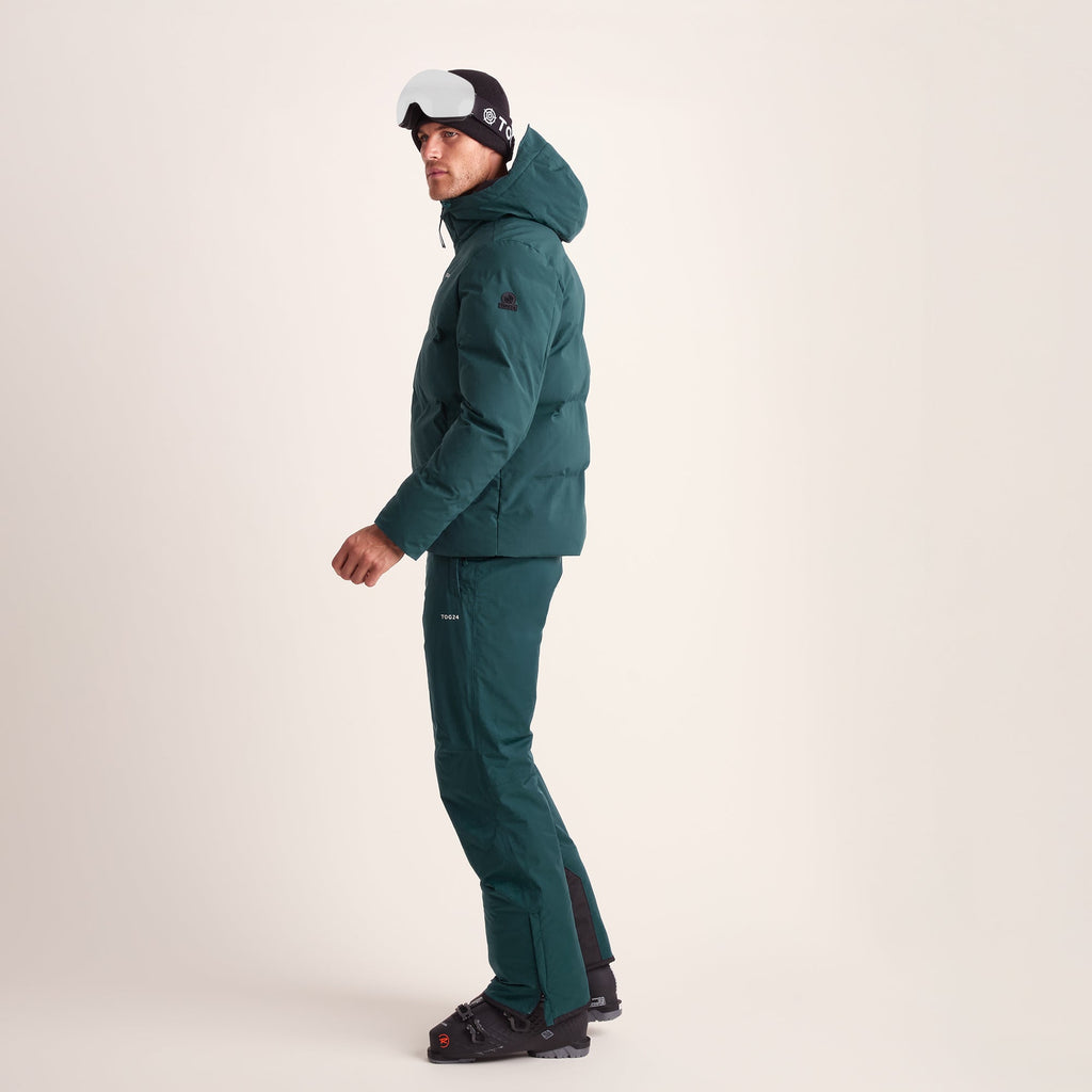 Davos Mens Shower Resistant Insulated Ski Jacket - Dark Turquoise - Image 5