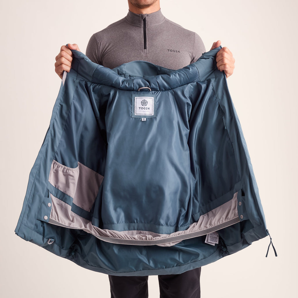 Davos Mens Shower Resistant Insulated Ski Jacket - Fjord Blue - Image 17