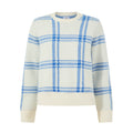 Delilah Womens Checked Chunky Knit Jumper - Vanilla & Cobalt Check - Image 8