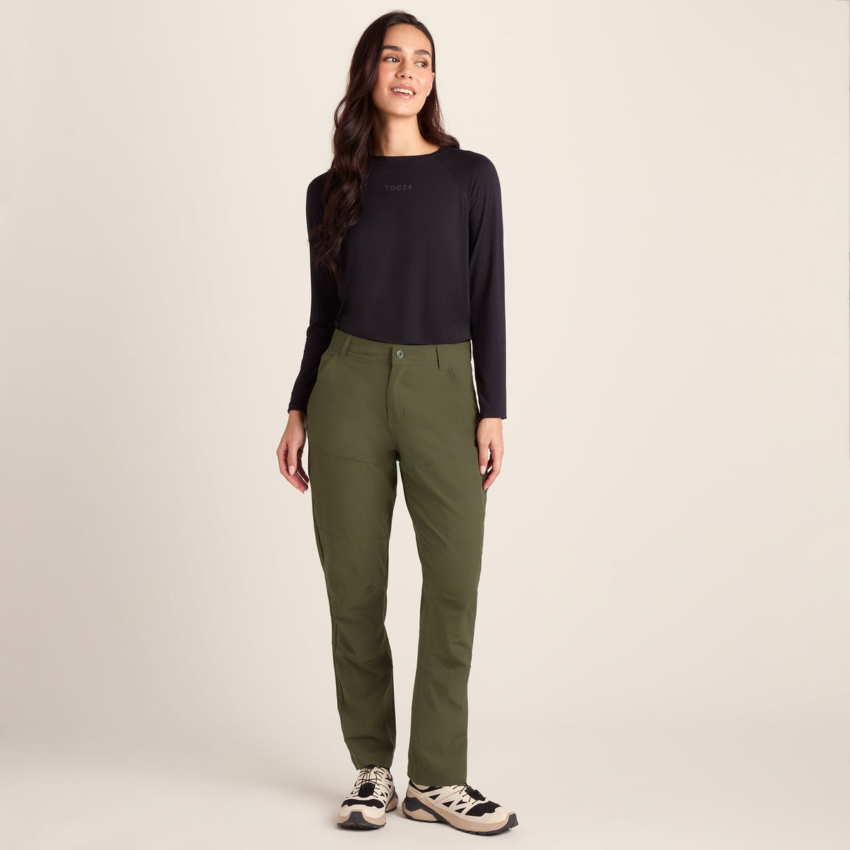 Denver Womens Walking Trousers Long - Khaki - Image 2