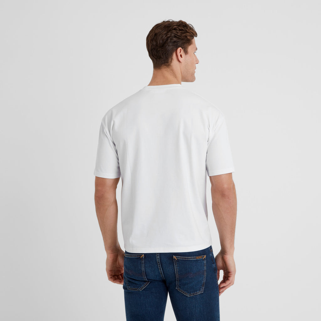 Denva Mens Oversized Premium Heavyweight Jersey T-Shirt - Optic White - Image 3
