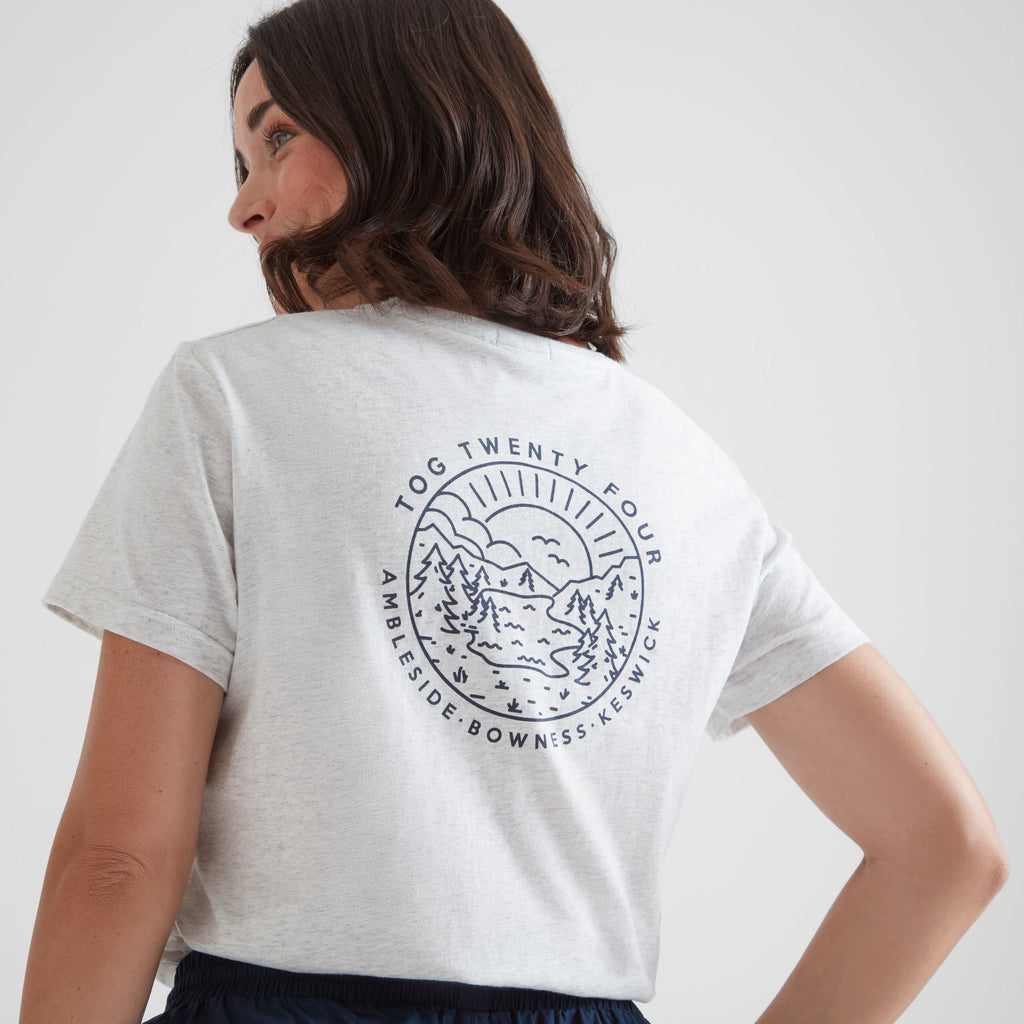 District Womens 100% Cotton Supersoft T-Shirt - Ice Grey Marl - Image 5
