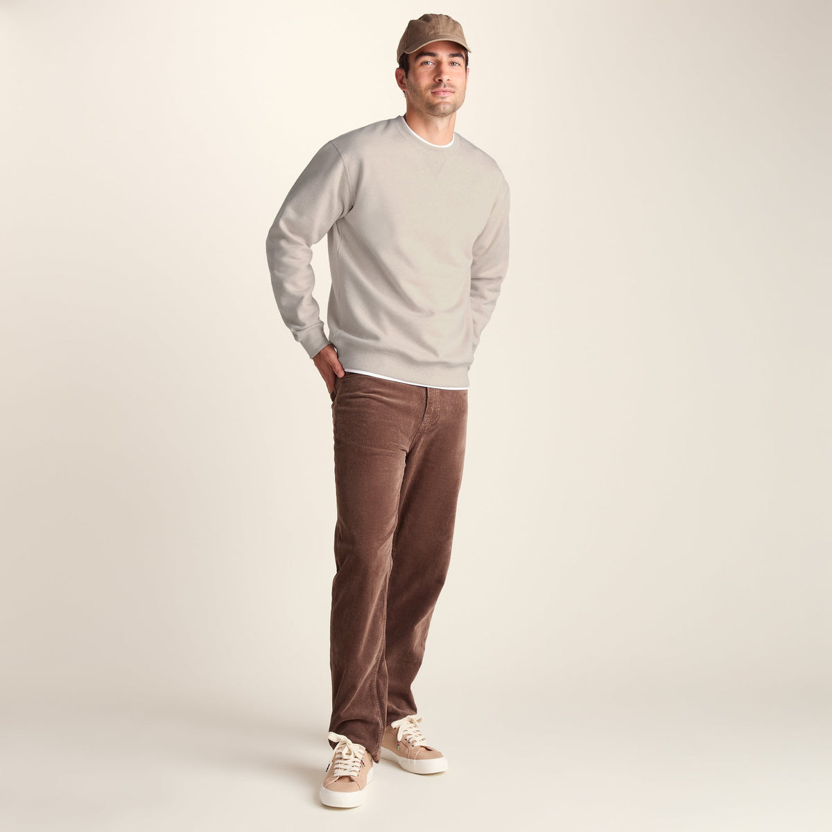 Dolan Mens Supersoft Crew Neck Sweatshirt - Buttercream Melange - Image 6