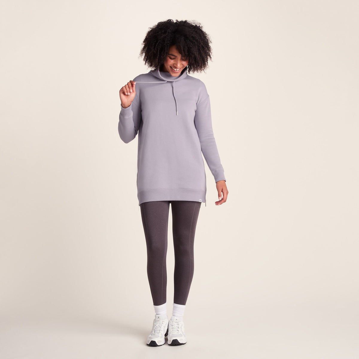 Drakeford Womens Supersoft Longline Sweat - Lavender Grey - Image 2