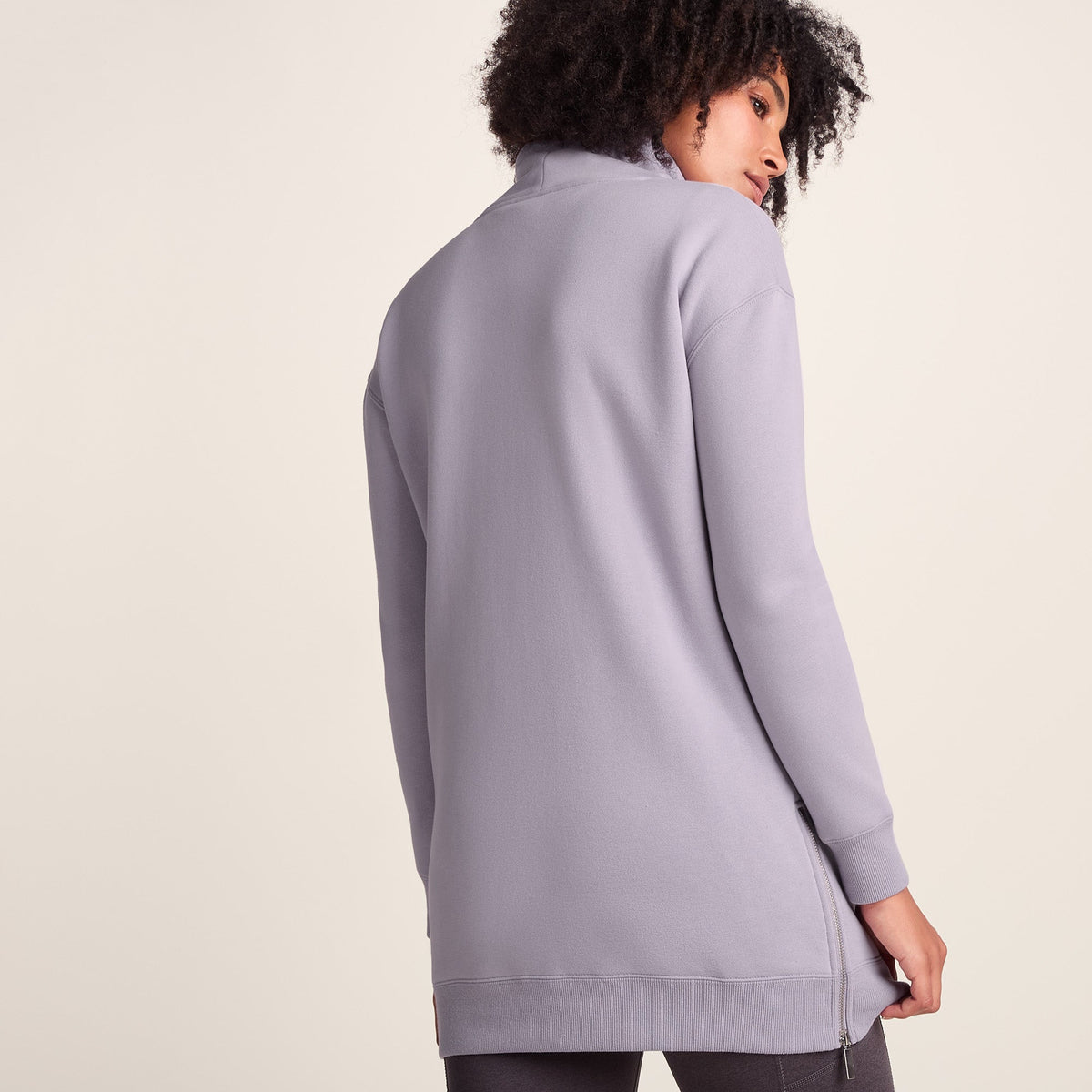 Drakeford Womens Supersoft Longline Sweat - Lavender Grey - Image 3