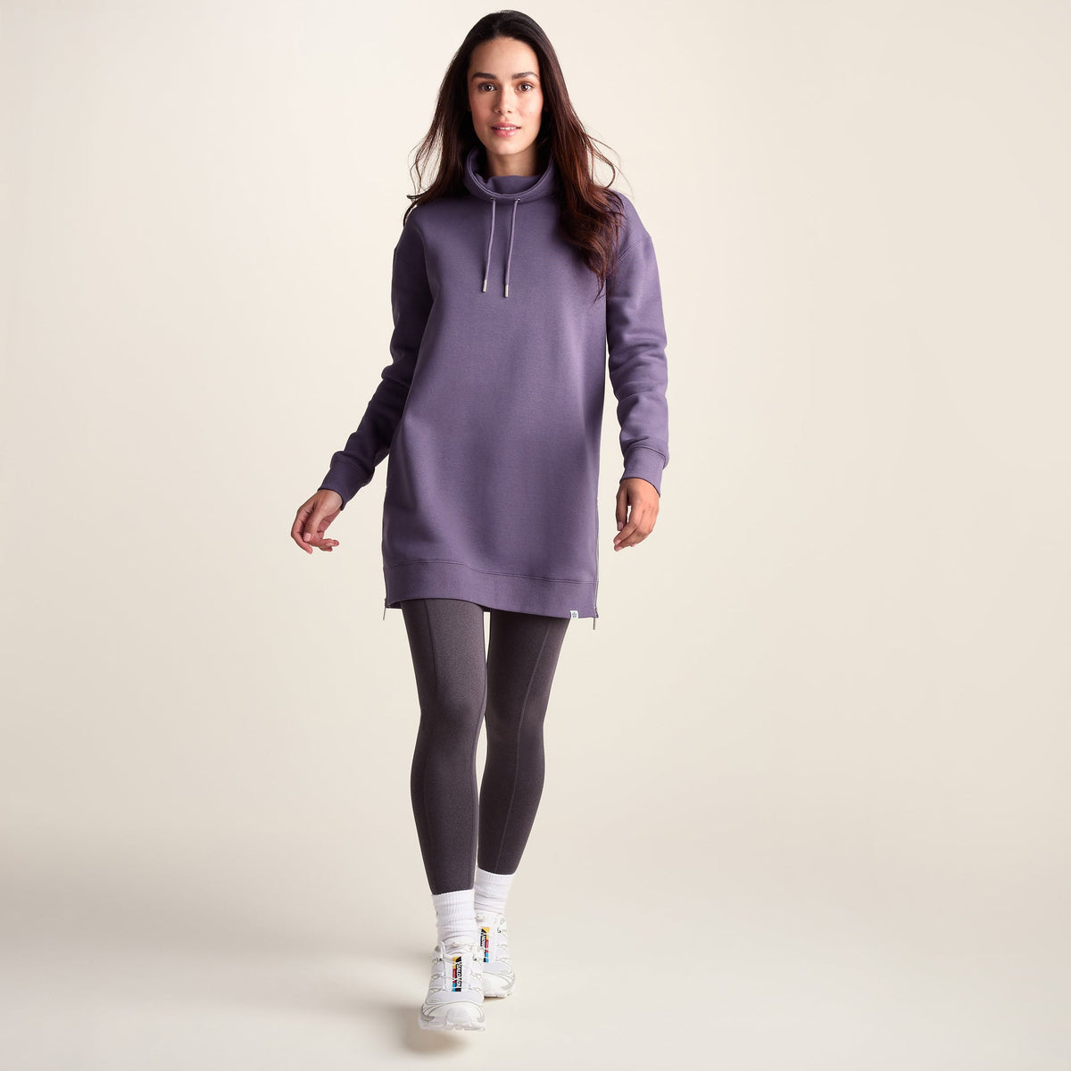 Drakeford Womens Supersoft Longline Sweat - Smokey Purple - Image 2