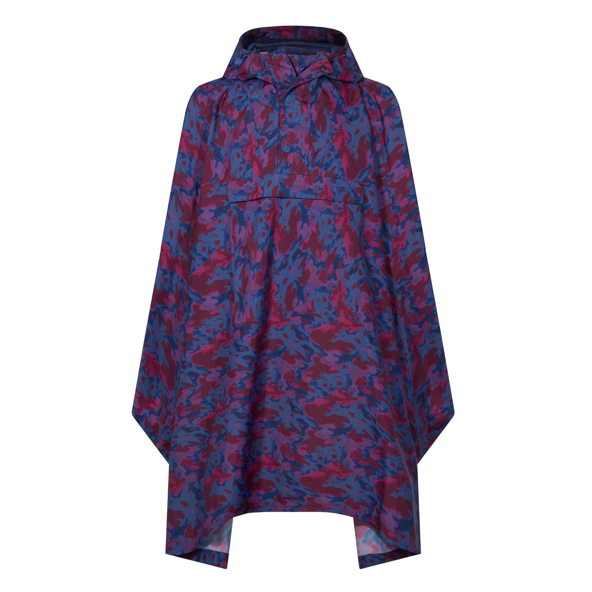 Drench Unisex Waterproof Poncho - Oxford Blue Abstract Print - Image 9