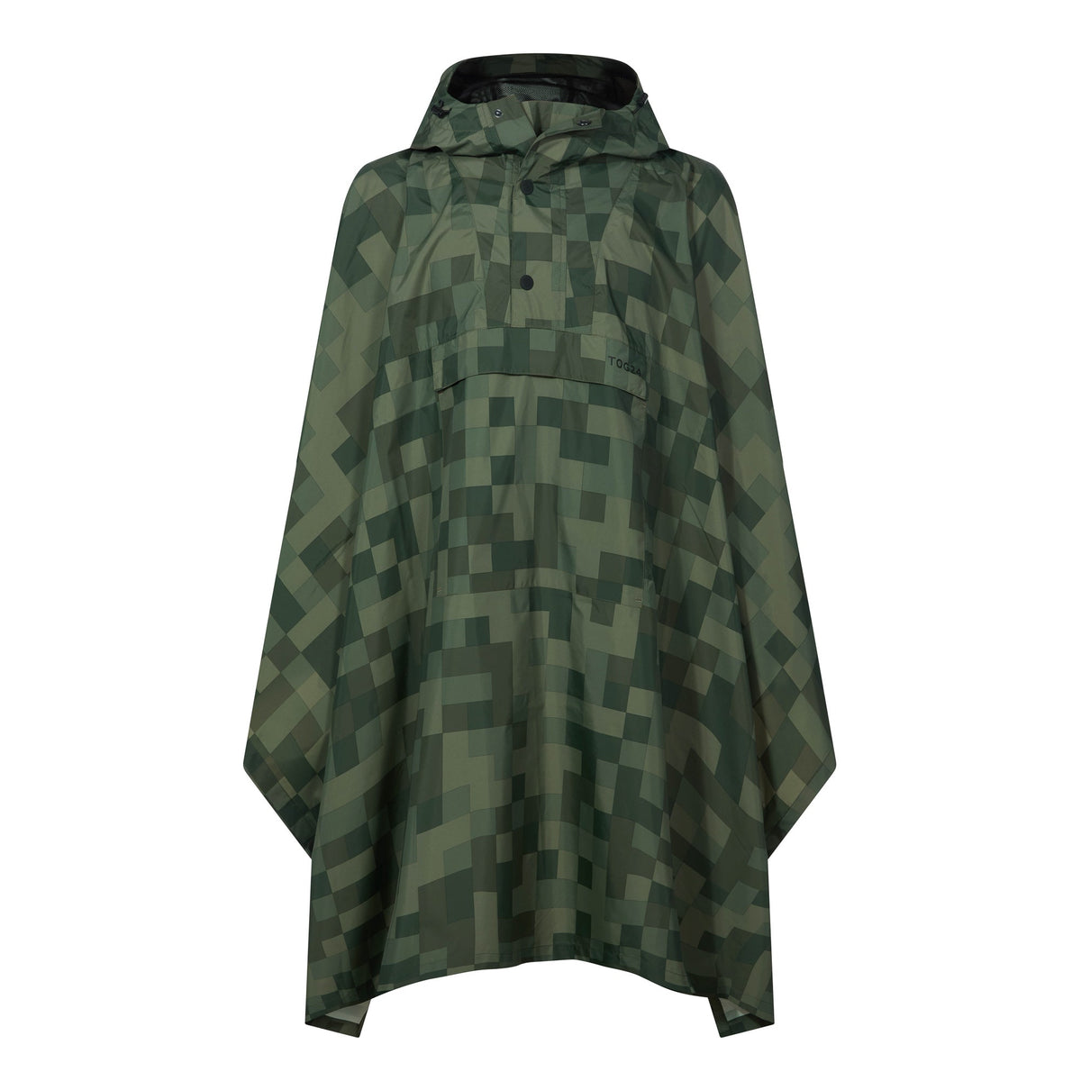 Drench Unisex Waterproof Poncho - Forage Green Pixel Print - Image 10