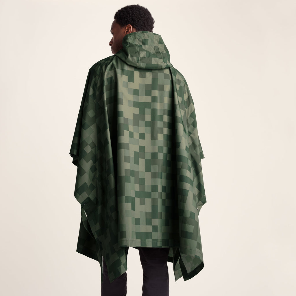 Drench Unisex Waterproof Poncho - Forage Green Pixel Print - Image 5