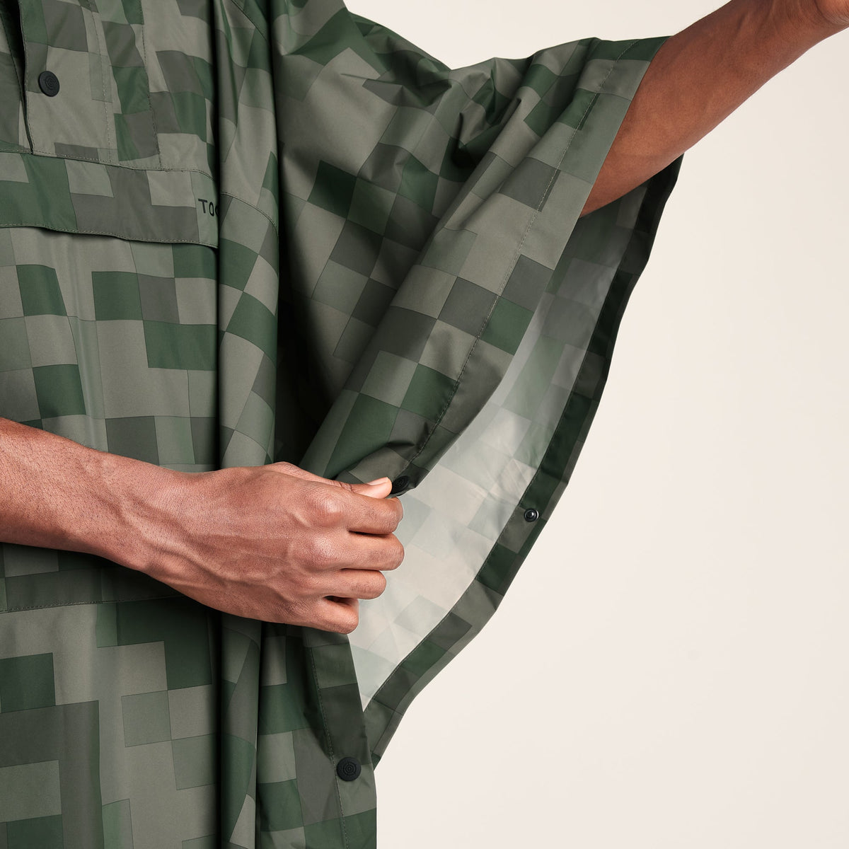 Drench Unisex Waterproof Poncho - Forage Green Pixel Print - Image 7