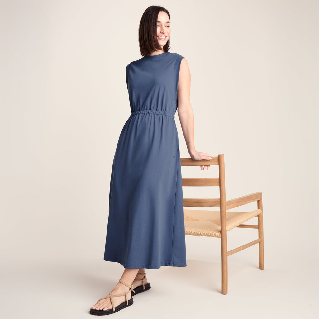 Ebony Womens Supersoft Dress - Smokey Blue - Image 4