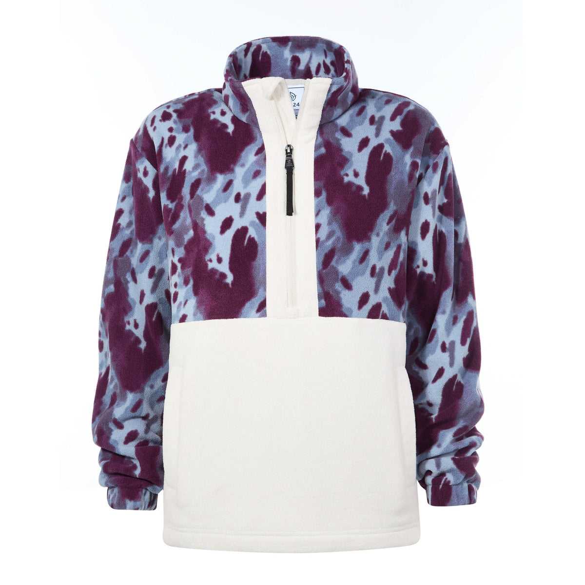 Eden Womens Relaxed Fit Microfleece Zip Neck - Smokey Blue Print - Image 7