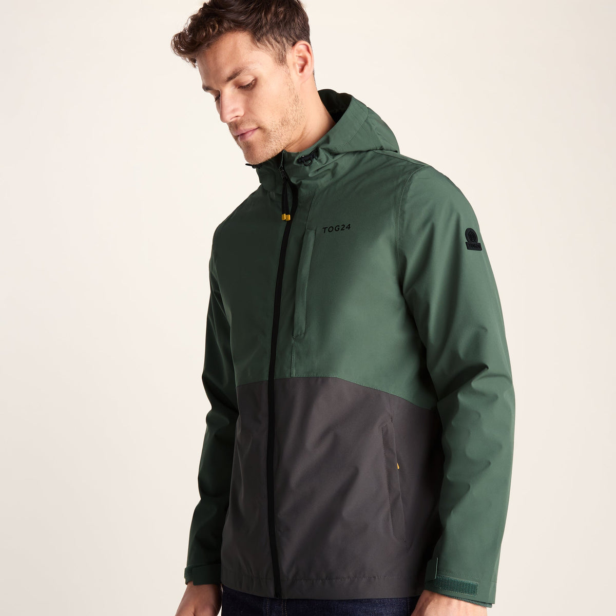 Ellon Mens Waterproof Jacket - Deep Slate/Light Forest - Image 8