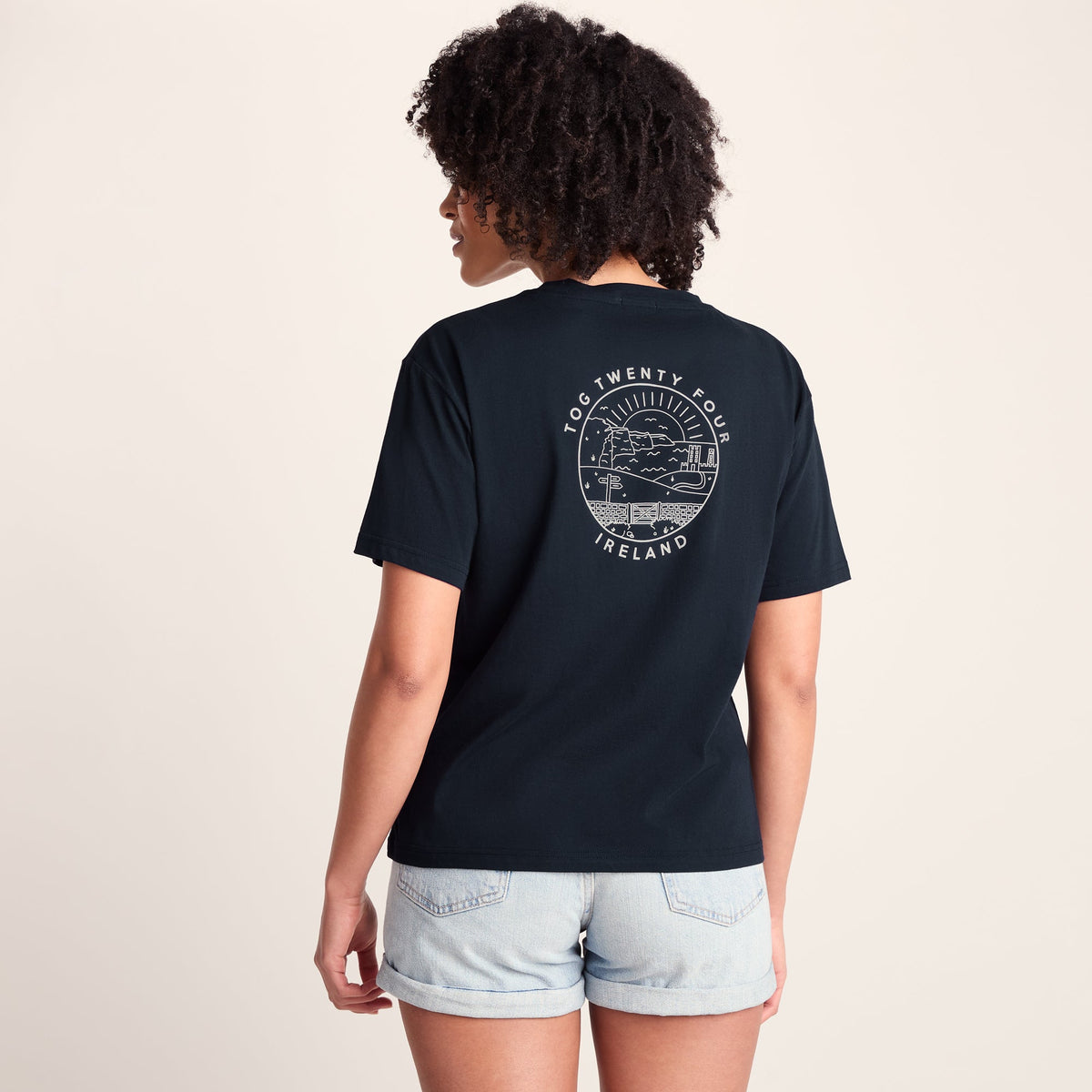 Emerald Isle Womens 100% Cotton Relaxed Fit T-Shirt - Dark Indigo - Image 3