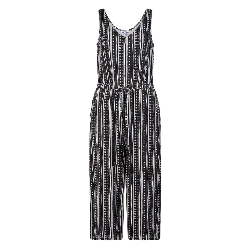 Emmie Womens Supersoft Jumpsuit - Black Doodle Stripe Print - Image 6