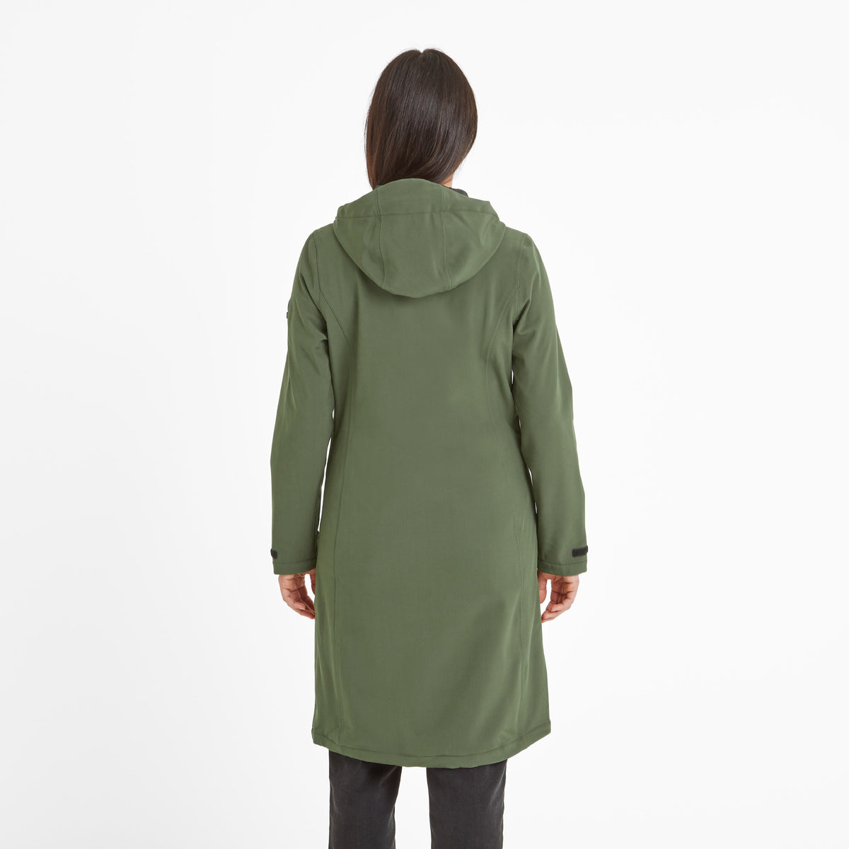 Enya Womens Longline Waterproof Softshell Jacket - Dark Green - Image 3