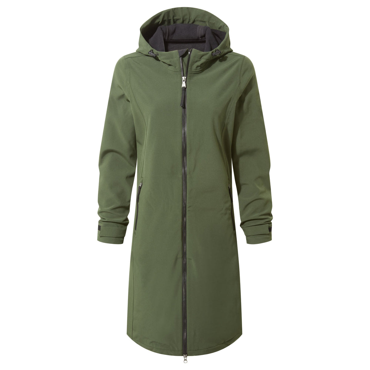 Enya Womens Longline Waterproof Softshell Jacket - Dark Green - Image 8