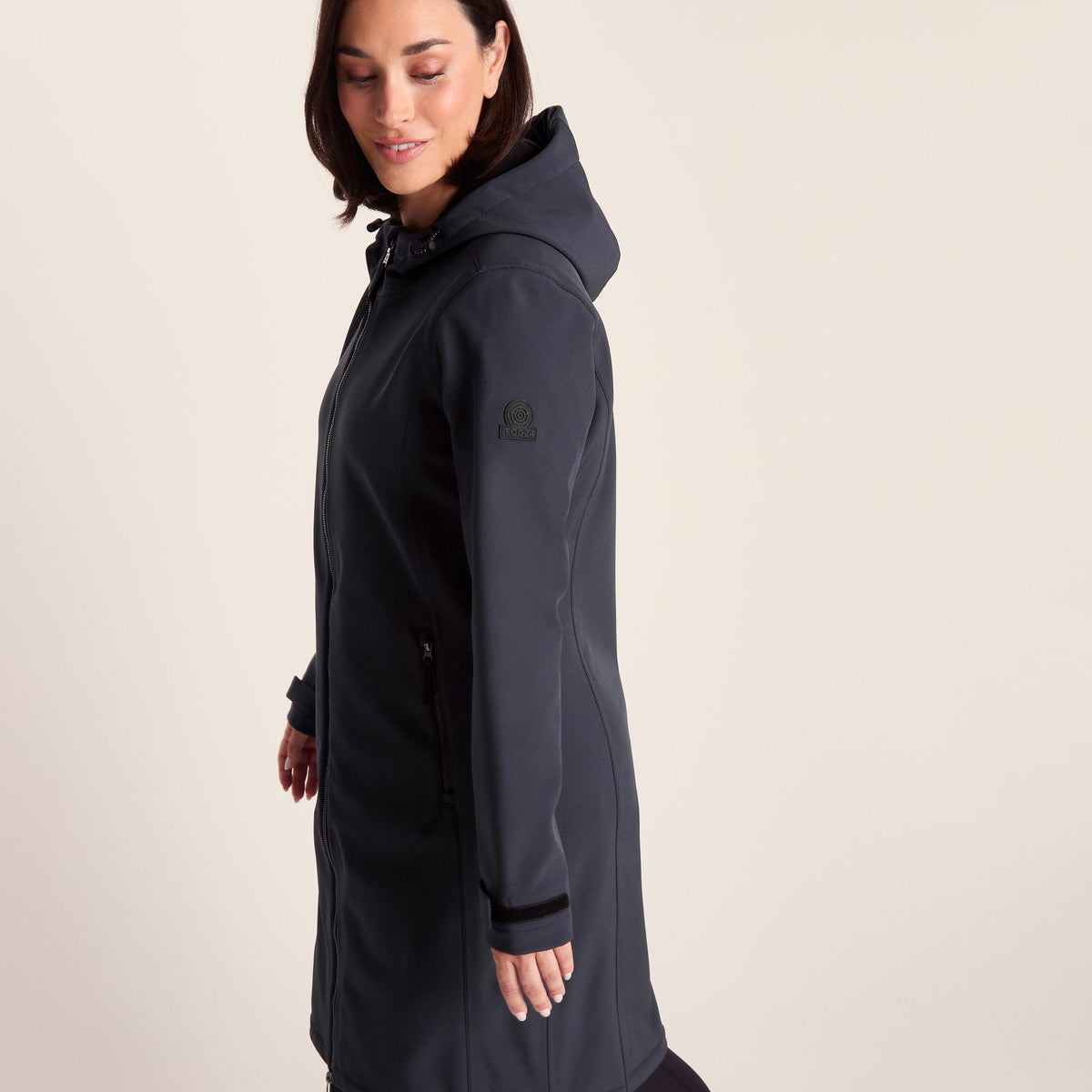 Enya Womens Longline Waterproof Softshell Jacket - Dark Indigo - Image 6