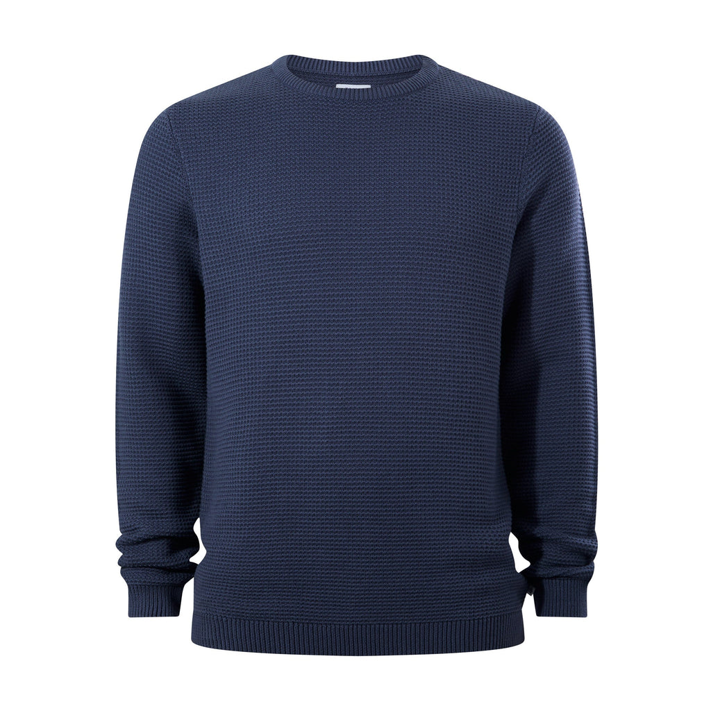 Ethan Mens Crew Neck Knit Jumper - Smokey Blue - Image 6