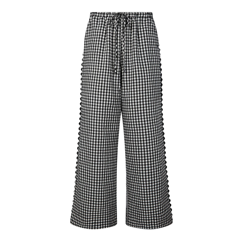 Fearne Womens Gingham Trousers - Black Check - Image 7