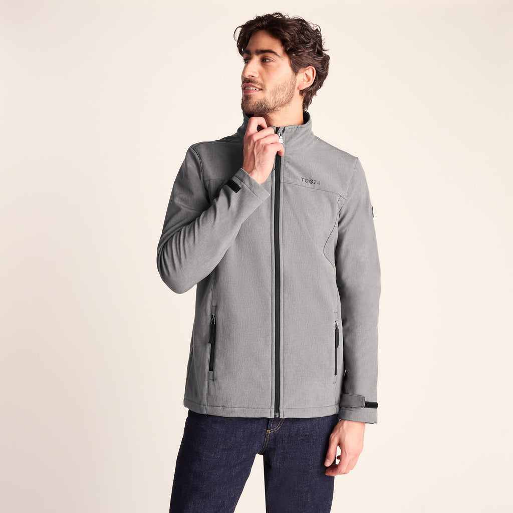 Feizor Mens Shower Resistant Softshell Jacket - Dark Grey Marl - Image 5