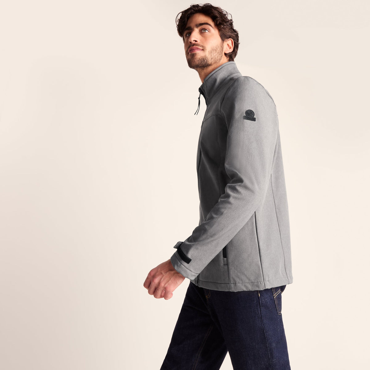 Feizor Mens Shower Resistant Softshell Jacket - Dark Grey Marl - Image 4