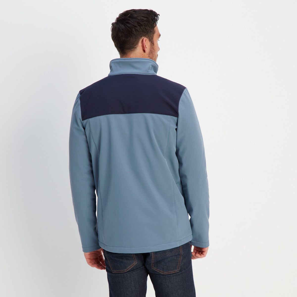 Feizor Mens Shower Resistant Softshell Jacket - Steel Blue/Navy - Image 5
