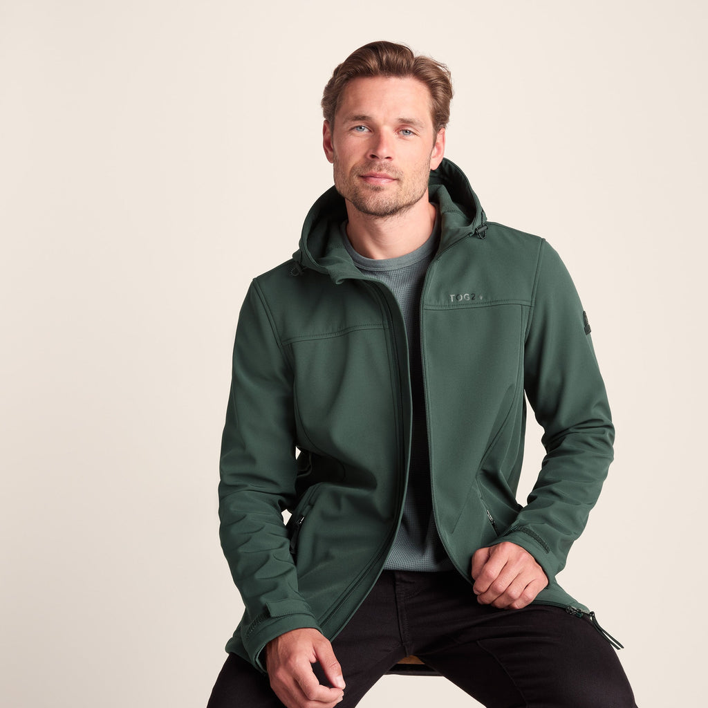 Feizor Mens Shower Resistant Softshell Hooded Jacket - Racing Green - Image 6