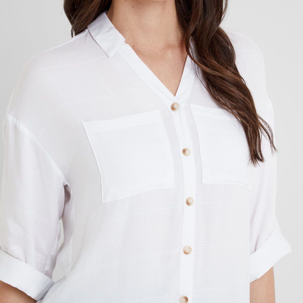 Felicia Womens Shirt Short Sleeve - Optic White - Image 8