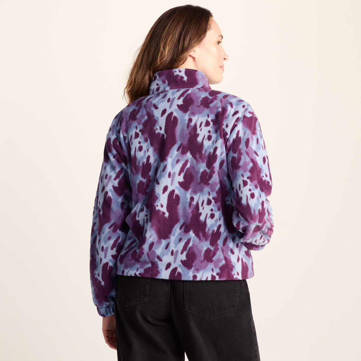 Firan Womens Relaxed Fit Microfleece Jacket - Smokey Blue Print - Image 4