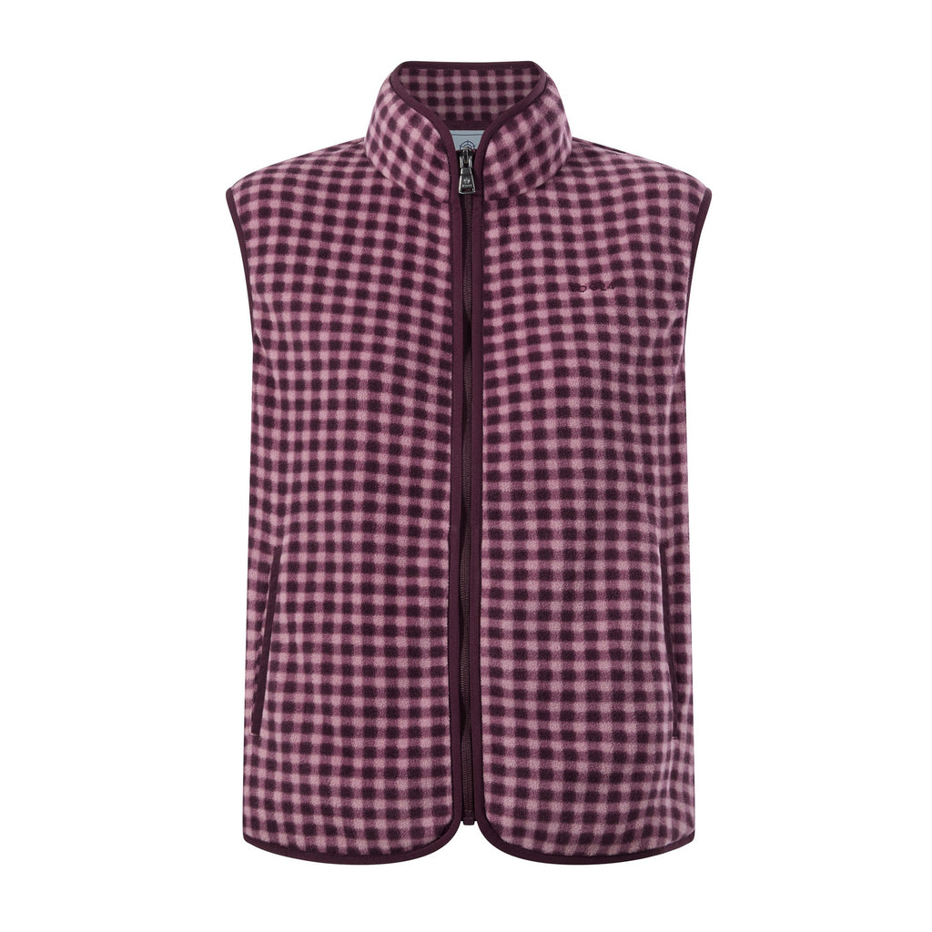 Firth Womens Gingham Midweight Microfleece Gilet - Mauve Gingham - Image 6