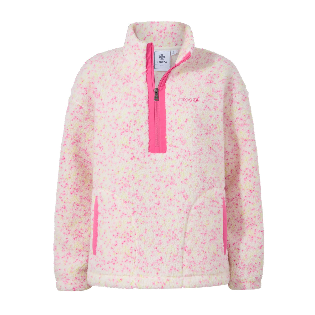 Flossie Womens Sherpa Zip Neck Fleece - Vanilla Nep - Image 9