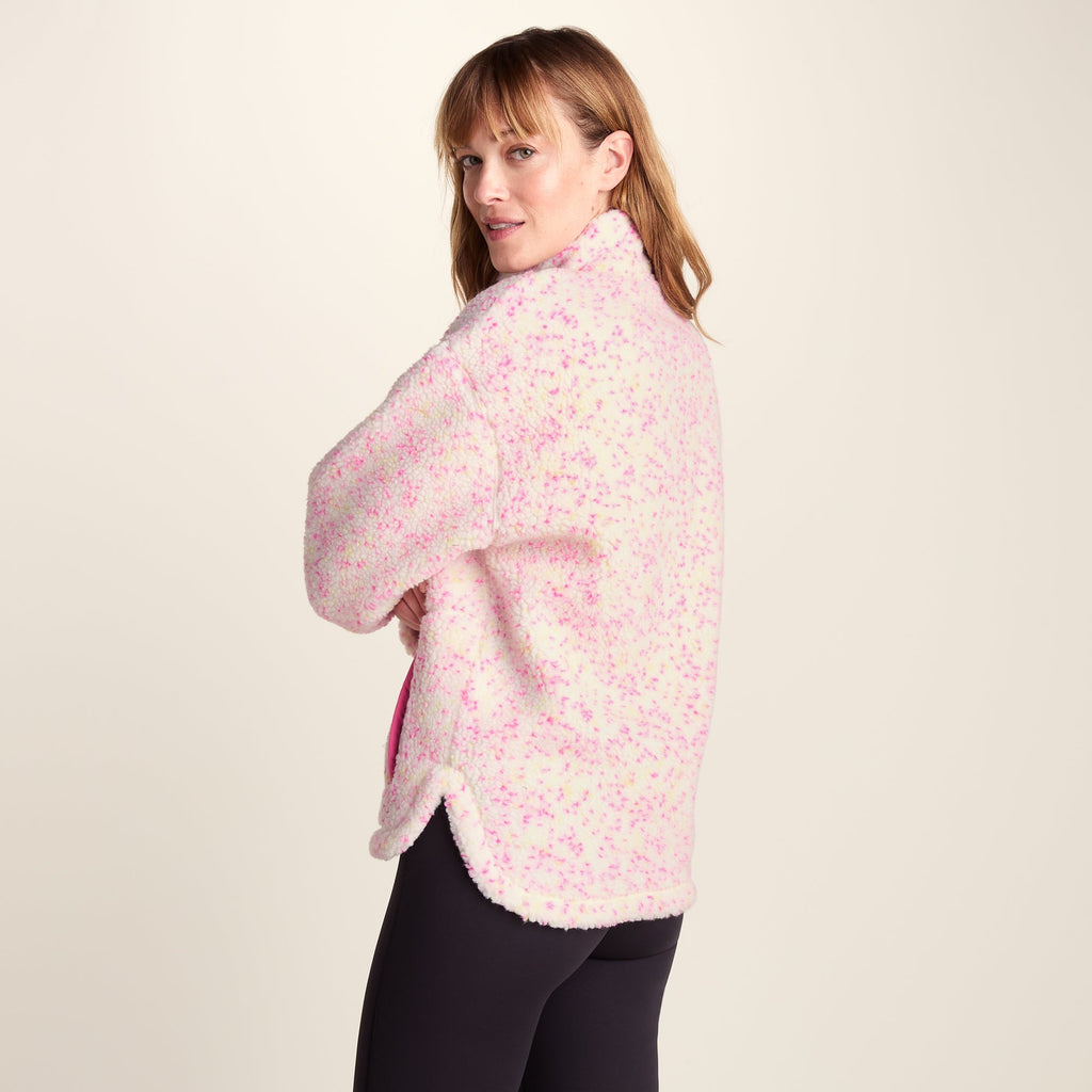 Flossie Womens Sherpa Zip Neck Fleece - Vanilla Nep - Image 3