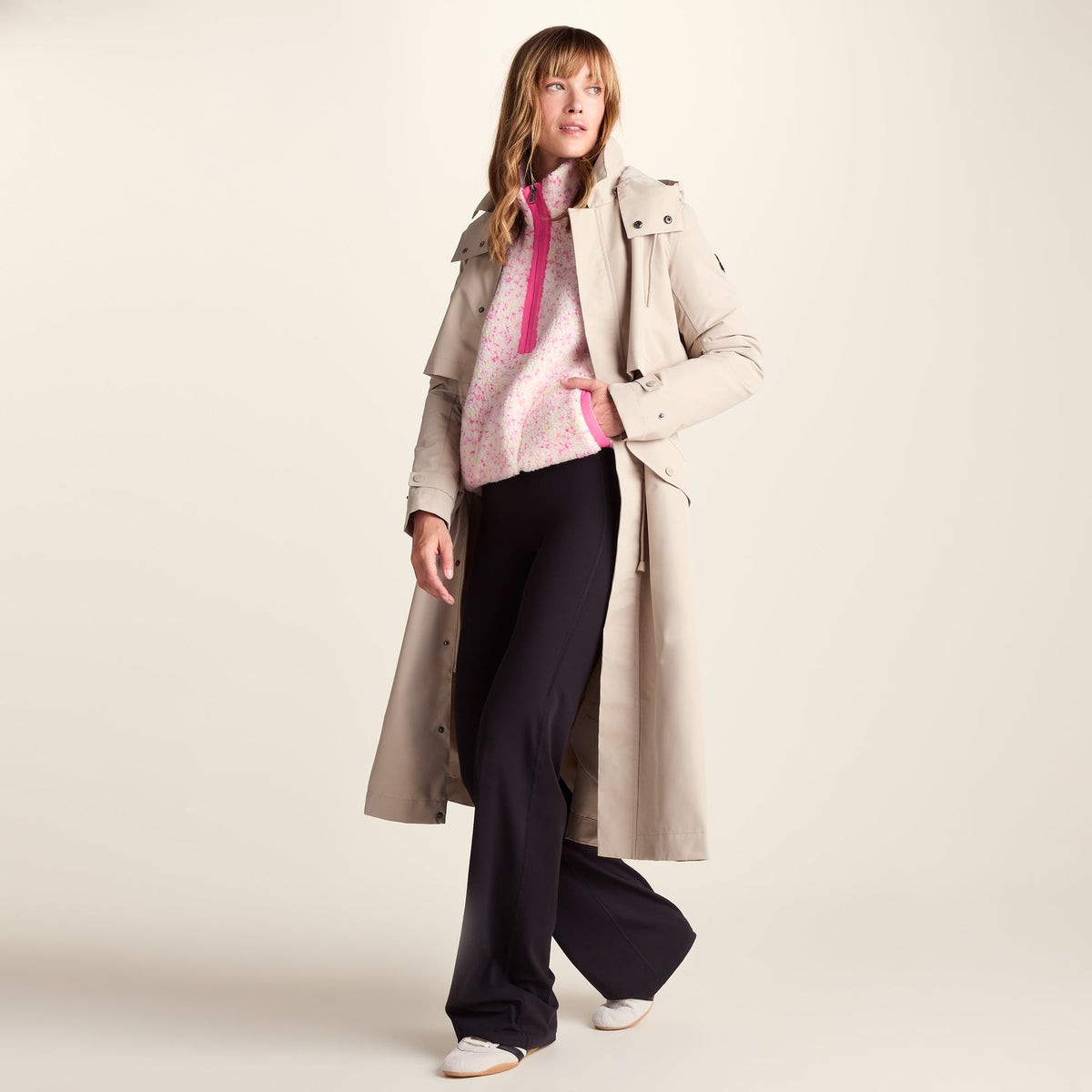 Flossie Womens Sherpa Zip Neck Fleece - Vanilla Nep - Image 7