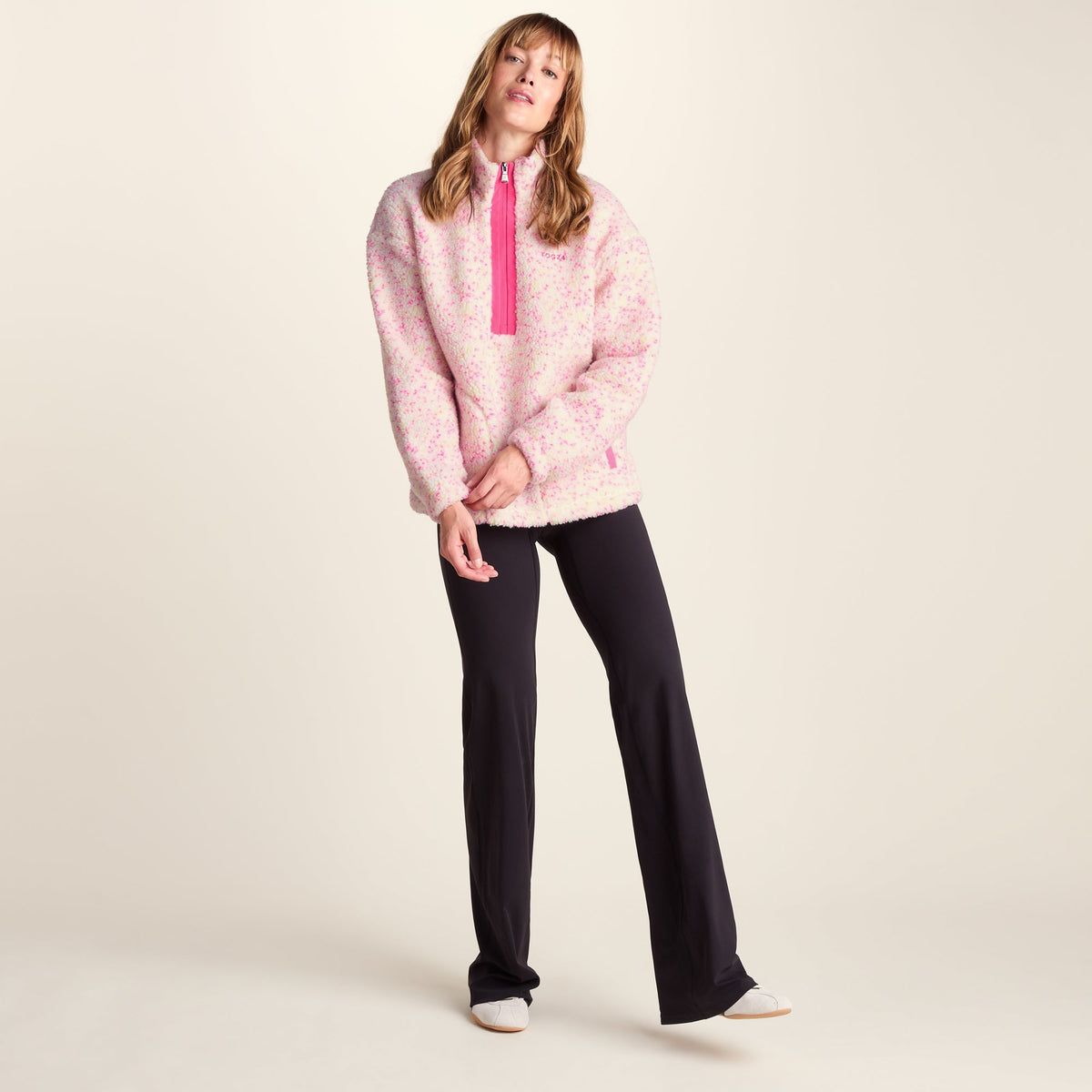 Flossie Womens Sherpa Zip Neck Fleece - Vanilla Nep - Image 8