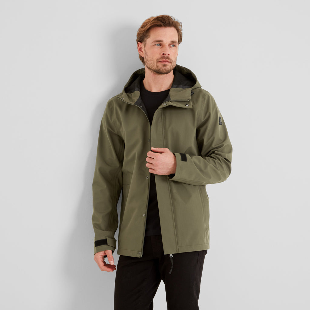 Flynn Mens Waterproof Jacket - Moss Green - Image 3